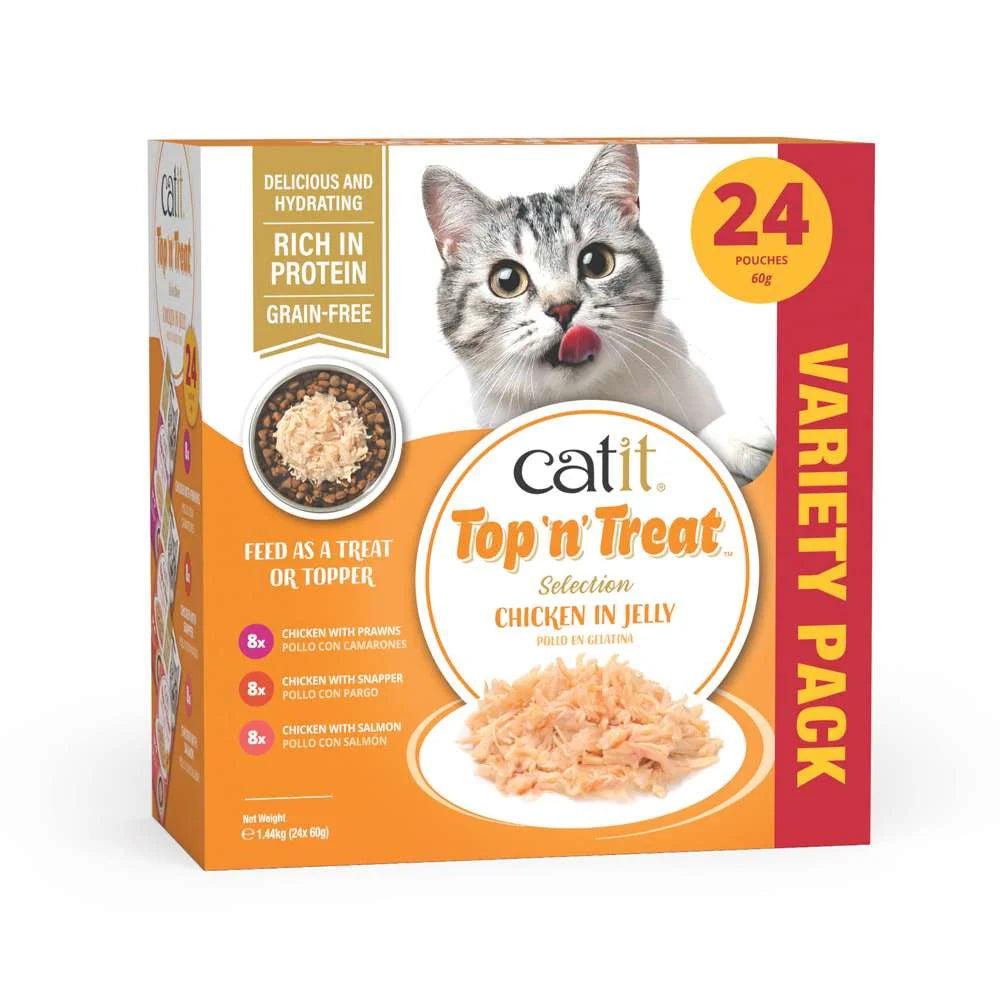 Catit Top N Treat Multipack Pollo 24x60g para gatos
