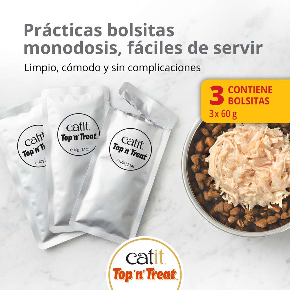 Catit Top N Treat Pollo con Gambas en gelatina para gatos