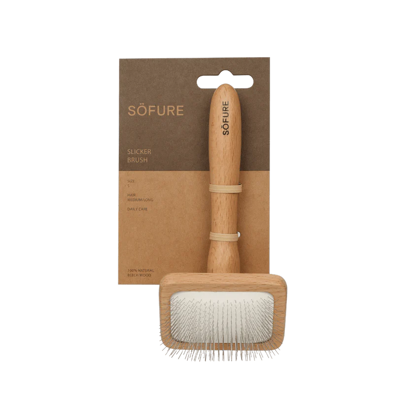 Cepillo carda de madera de haya natural para perros y gatos