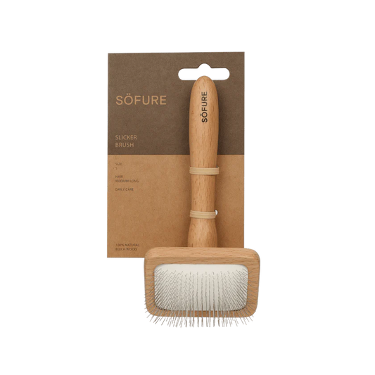 Cepillo carda de madera de haya natural para perros y gatos