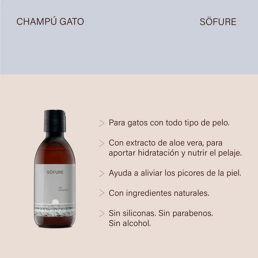 Champú hidratante para gatos con aloe vera