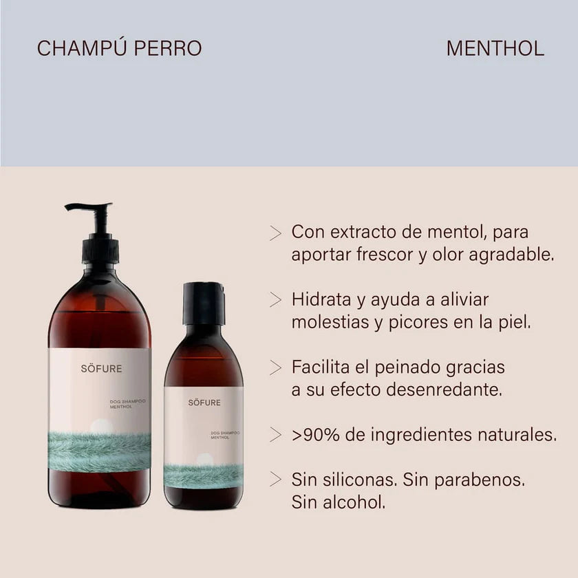 Champú para perros con aroma natural a menta