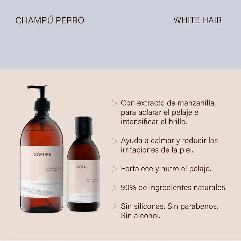 Champú para perros de pelaje blanco