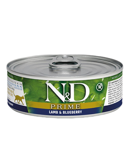 Comida húmeda Farmina N&D Prime cordero y arándanos 70g para gatos