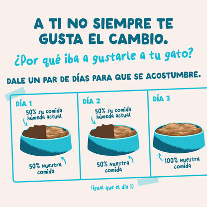 Comida húmeda con pollo y atún de verdad