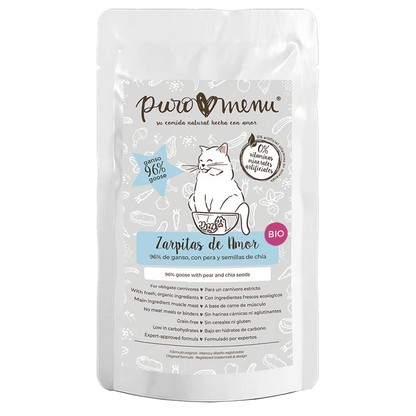 Comida húmeda ecológica para gatos Puro Menú BIO sabor ganso en sobre de 100g
