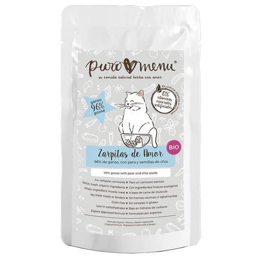 Comida húmeda ecológica para gatos Puro Menú BIO sabor ganso en sobre de 100g