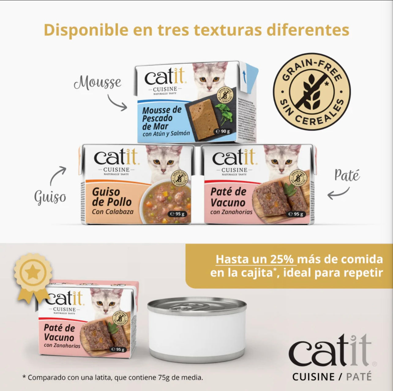 Comida para gatos textura cremosa con proteína de vacuno Catit