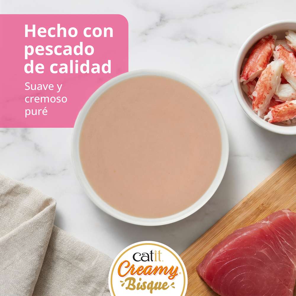 Composición y componentes analíticos de Catit Creamy Bisque Atún y Cangrejo