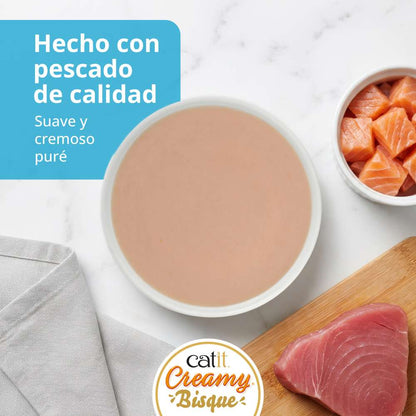 Composición y componentes analíticos de Catit Creamy Bisque Atún y Salmón