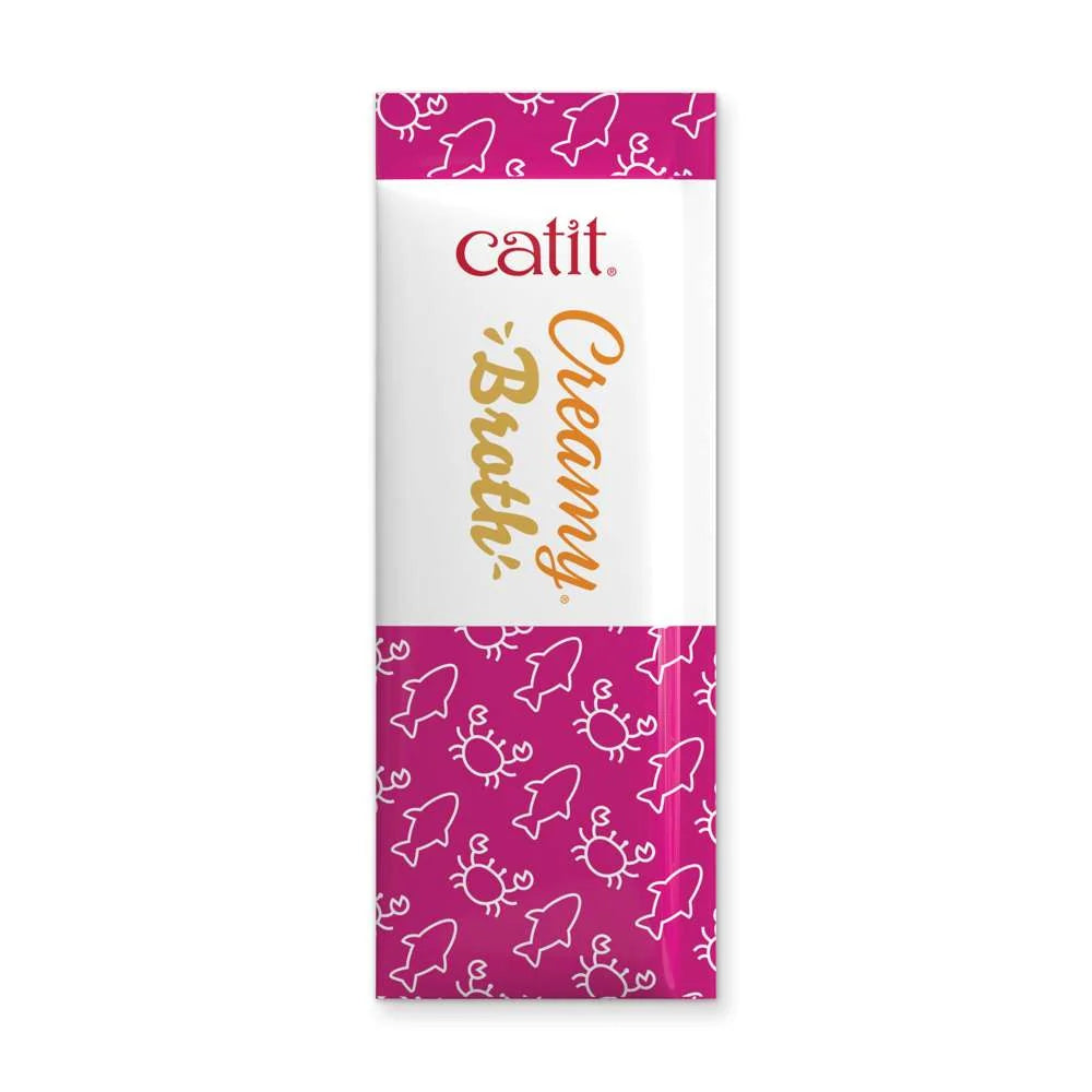 Cuenco de Catit Creamy Broth Atún y Cangrejo junto a atún, cangrejo, zanahoria y calabaza