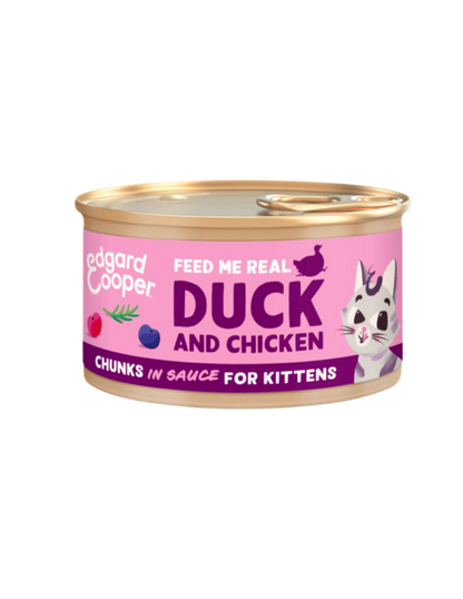 Edgard & Cooper | KITTEN - Trocitos de Pato y Pollo con Arándanos (85g)