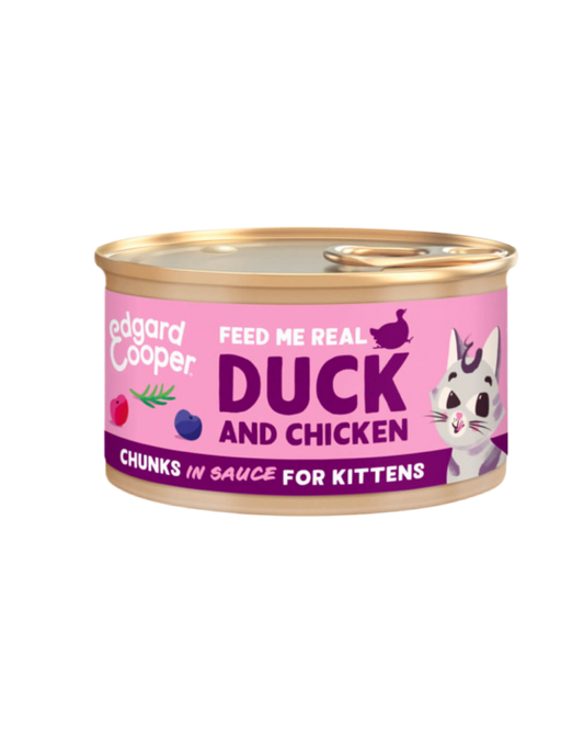 Edgard & Cooper | KITTEN - Trocitos de Pato y Pollo con Arándanos (85g)