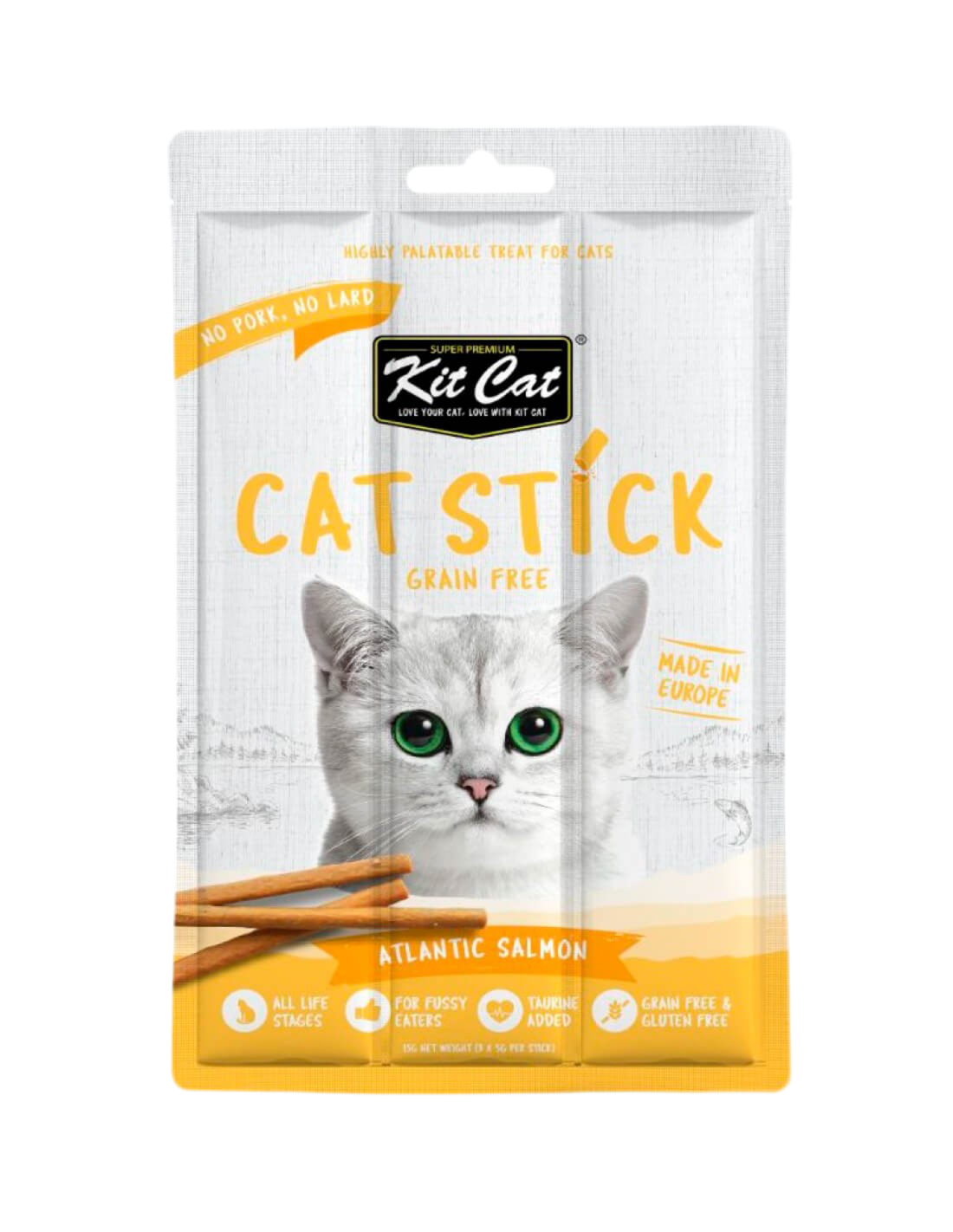 Kit Cat | Cat Stick 15g - Salmón del Atlántico con Bacalao