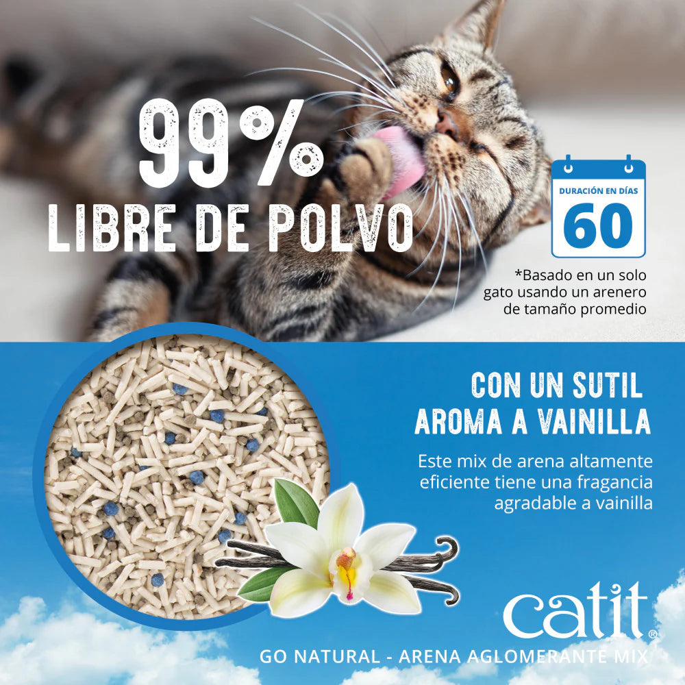 Detalle de pellets de arena vegetal Catit Go Natural con alta absorción