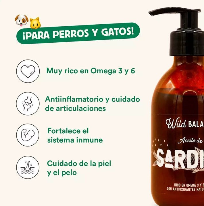 Aceite Natural Sardina Wild Balance Perros y Gatos