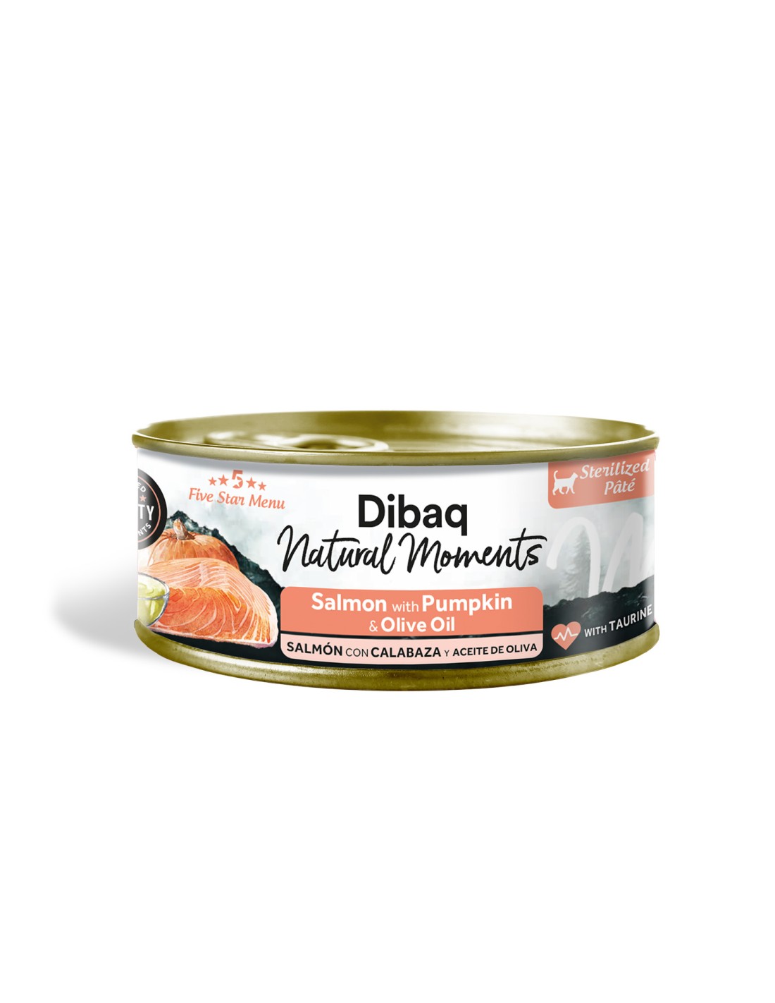 Dibaq Natural Moments Esterilizados salmón con calabaza comida húmeda gato 70g