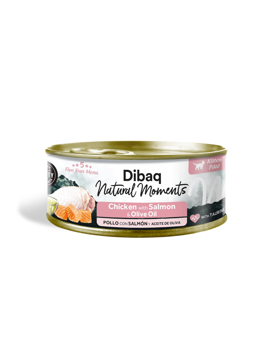 Dibaq Natural Moments Gatito pollo con salmón comida húmeda kitten 70g