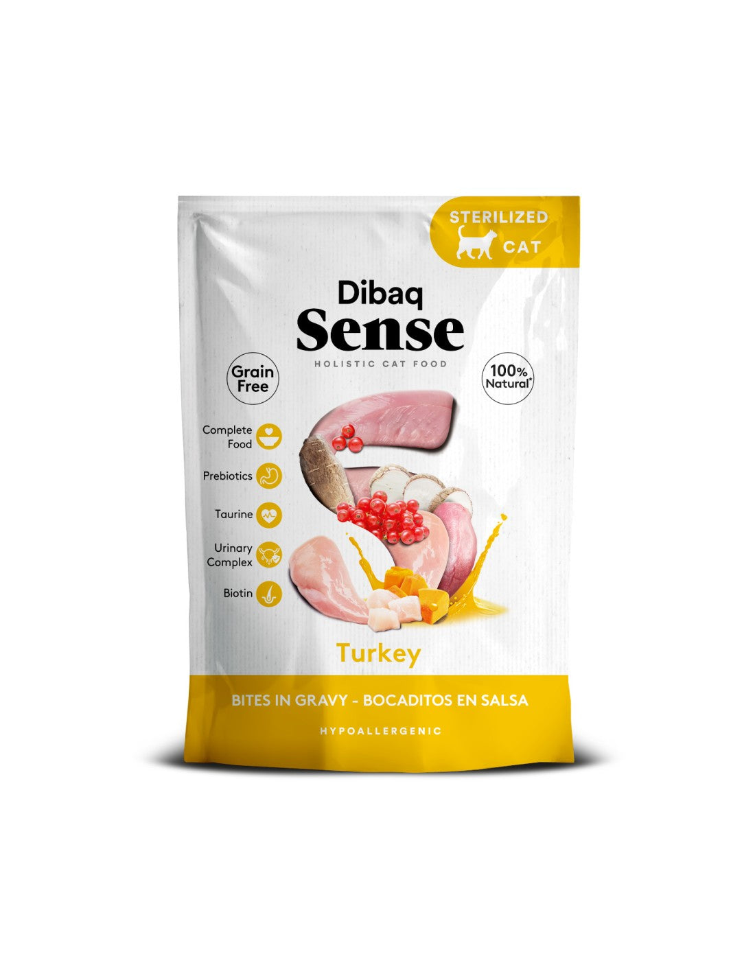 Dibaq Sense bocaditos en salsa de pavo para gatos esterilizados 85 g