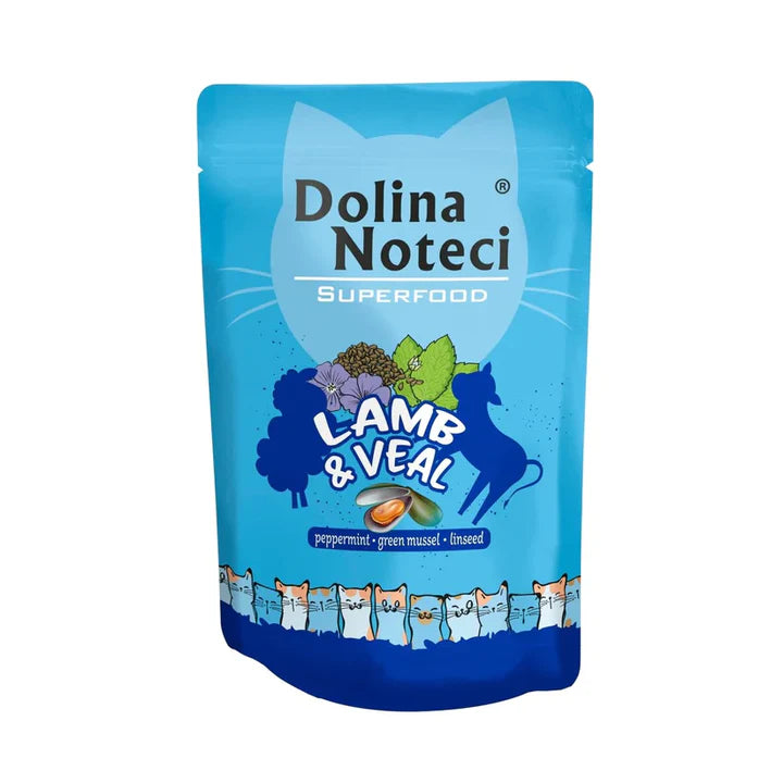 Dolina Noteci Superfood gato cordero y ternera comida húmeda 85g