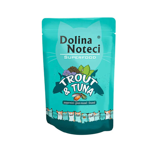 Dolina Noteci Superfood gato trucha y atún comida húmeda 85g