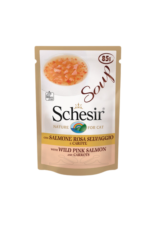 Schesir | Sopa de salmón rosado salvaje y zanahorias