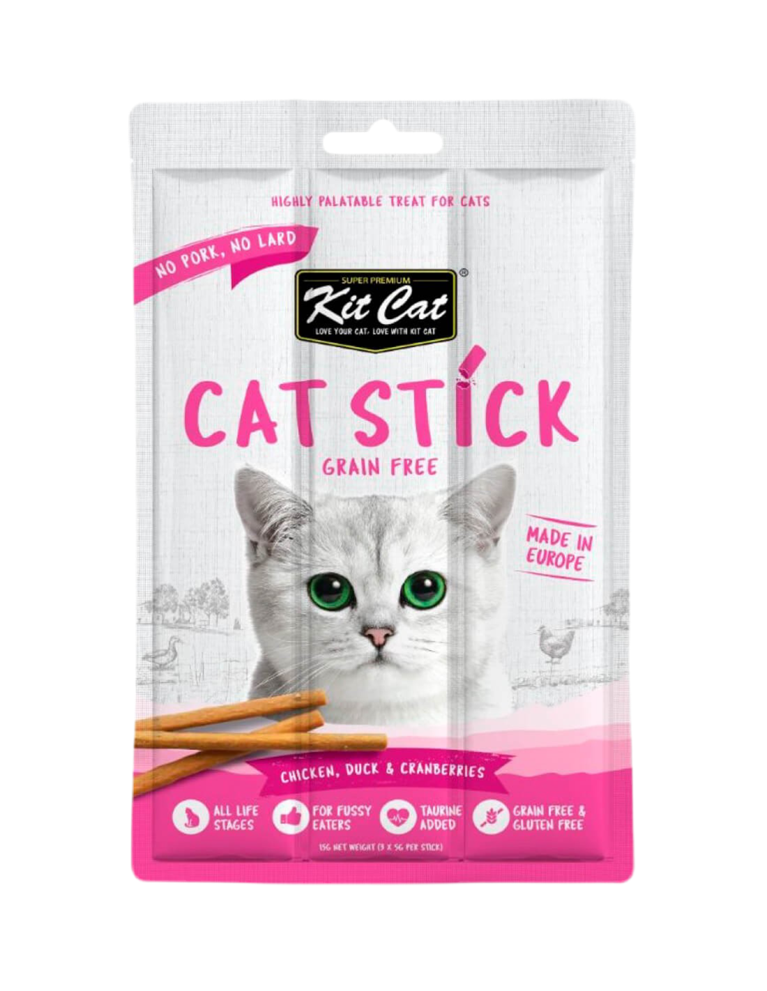 Kit Cat | Cat Stick 15g - Pollo con Pato y Arándanos