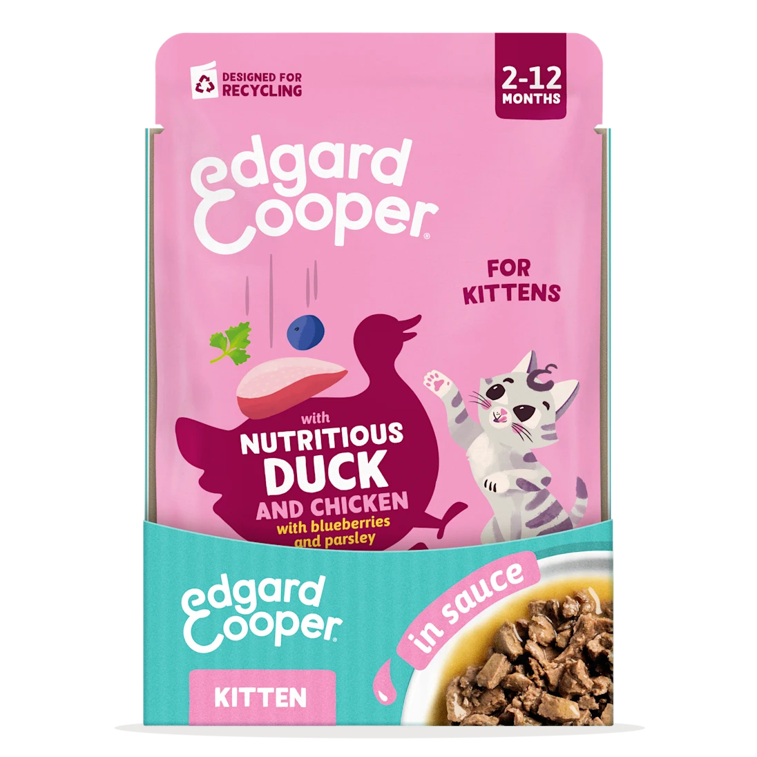 Edgard & Cooper | Kitten - Pato & Pollo en Salsa (12x85 g)