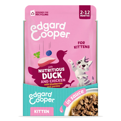 Edgard & Cooper | Kitten - Pato & Pollo en Salsa (12x85 g)