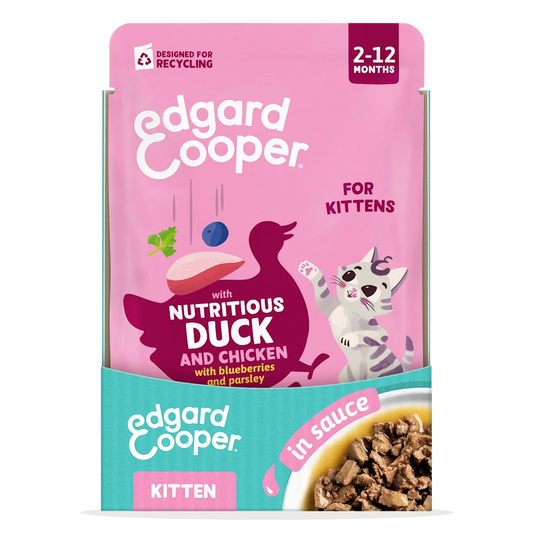 Edgard & Cooper | Kitten - Pato & Pollo en Salsa (12x85 g)
