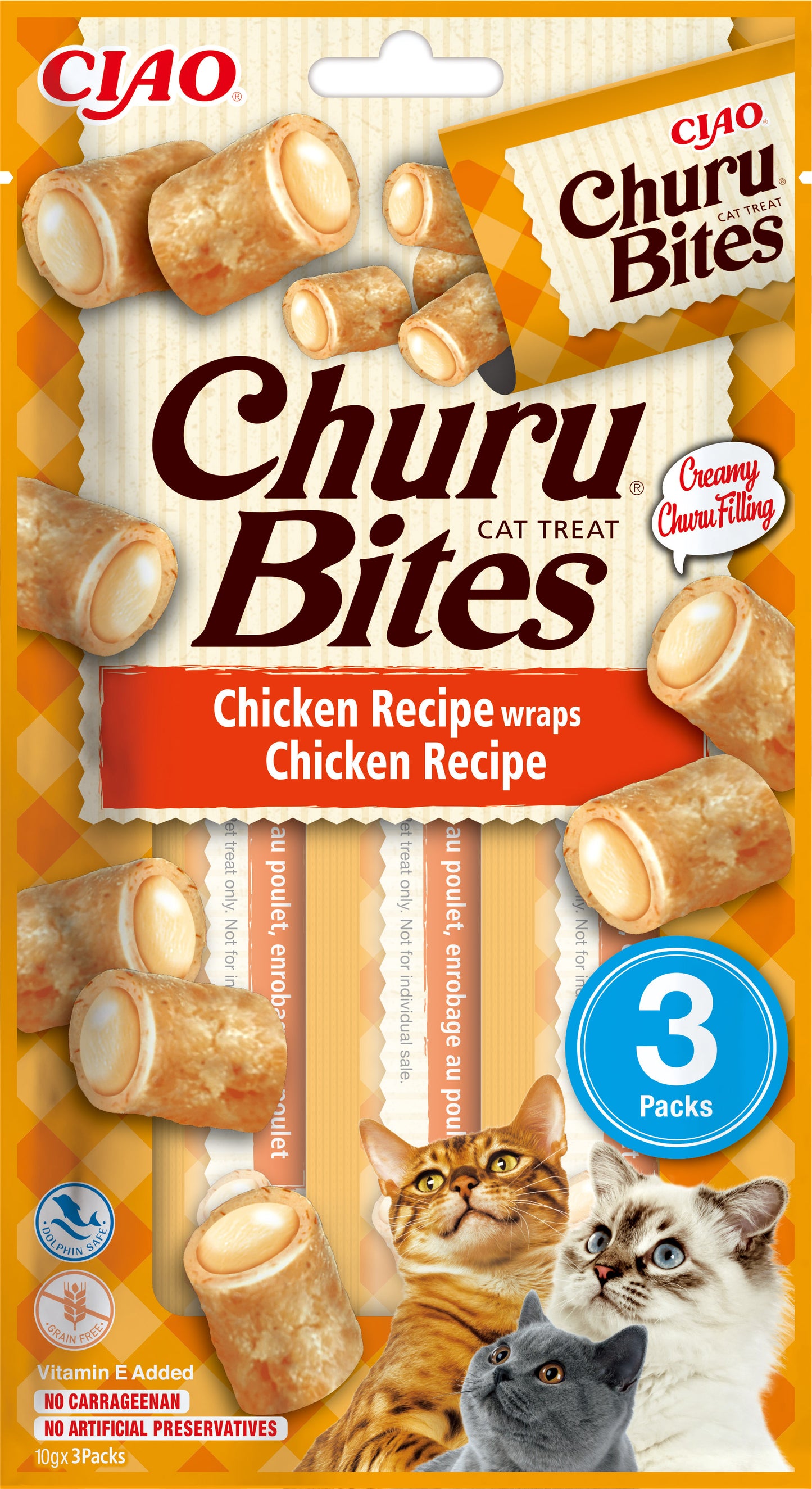 INABA | Churu Bites Pollo para Gatos (3x10g)
