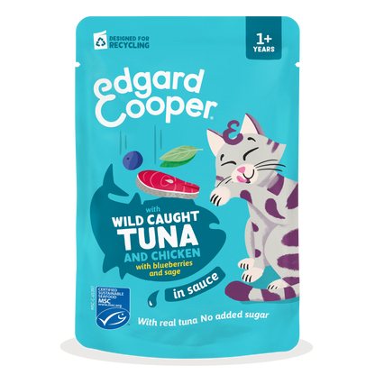 Edgar & Cooper Atún y Pollo en Salsa 85g comida húmeda para gatos
