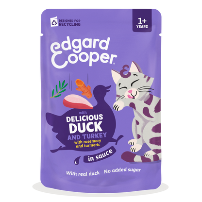 Edgar & Cooper Pato y Pavo en Salsa 85g comida húmeda para gatos