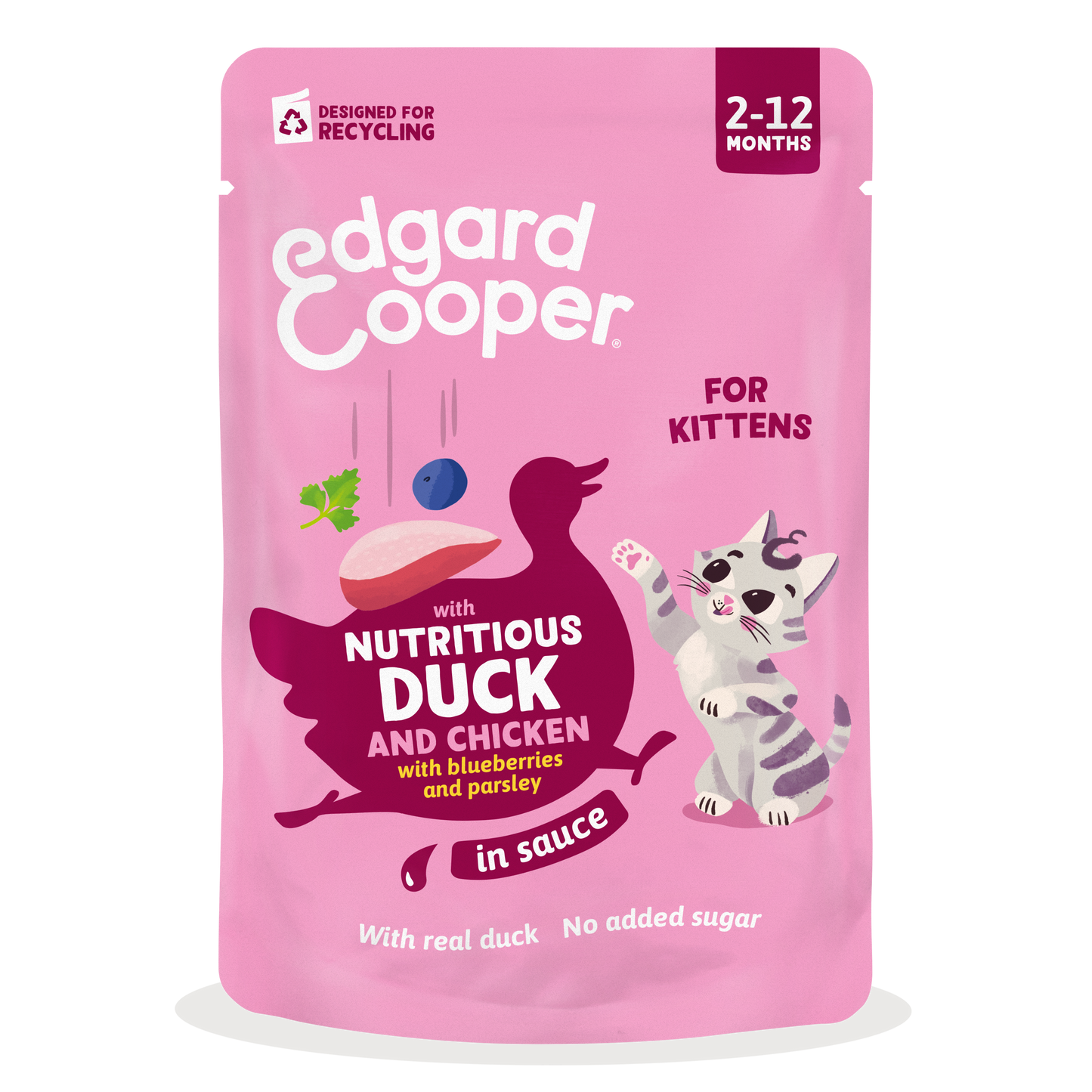 Edgard & Cooper Kitten Pato y Pollo en Salsa 85g comida húmeda para gatitos