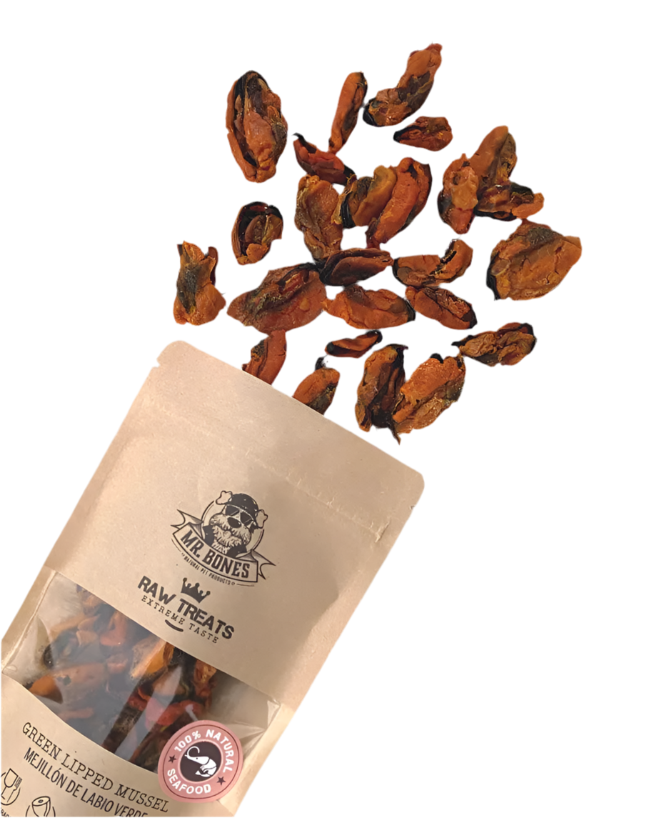 Mr. Bones | Raw Treats Mejillón de labio verde – Snack natural para perro y gato
