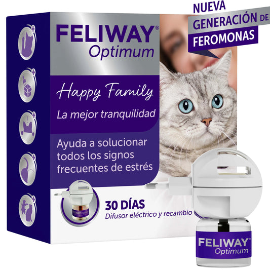 Feliway Optimum difusor con recambio 48ml para reducir estrés en gatos