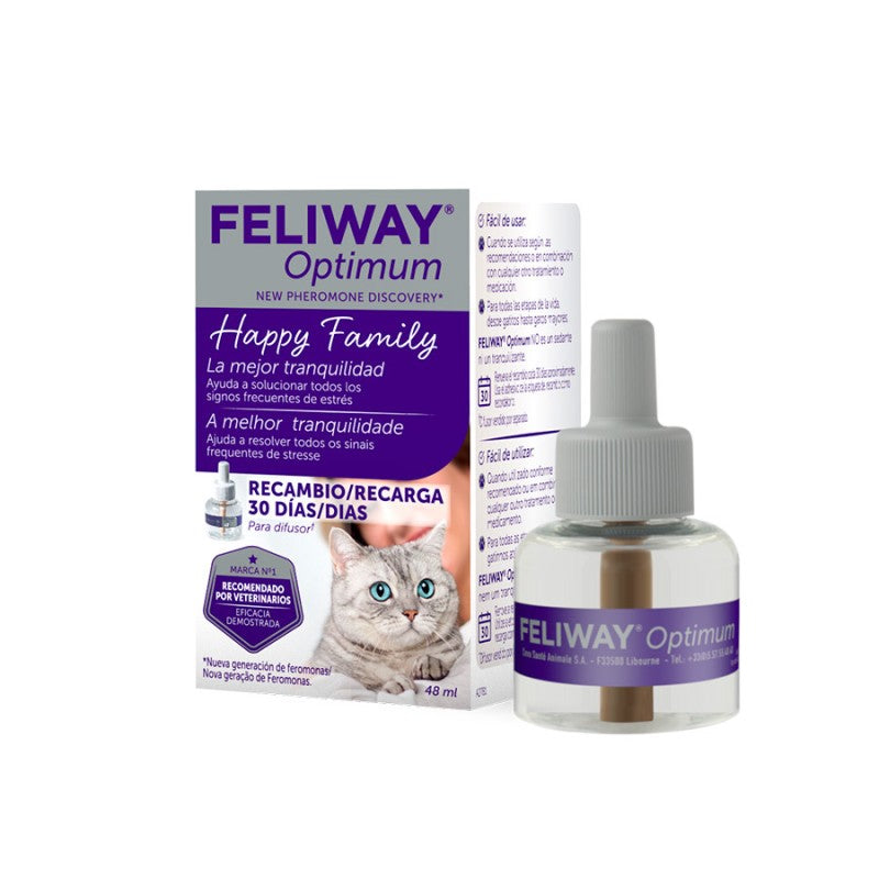 Feliway Optimum recambio 48ml para reducir estrés y ansiedad en gatos