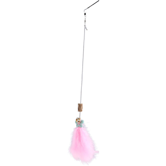 Flamingo Krupta caña extensible para gatos con matatabi y plumas