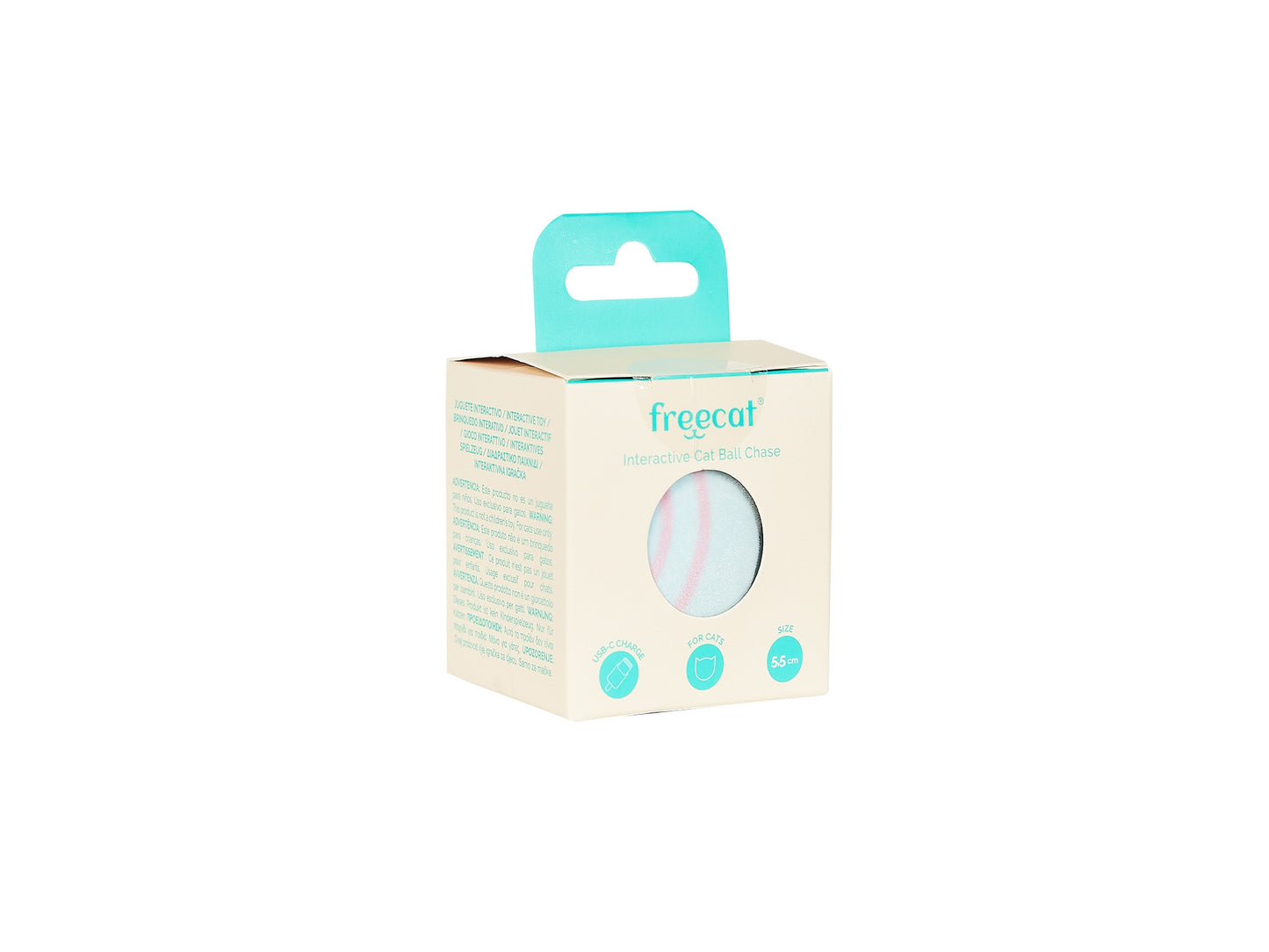 Freecat Chase pelota interactiva para gatos con caja