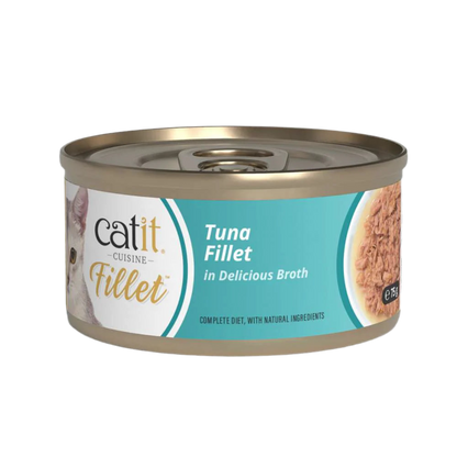 Gama completa Catit Cuisine Fillet con variedades de comida húmeda para gatos en diferentes formatos y recetas