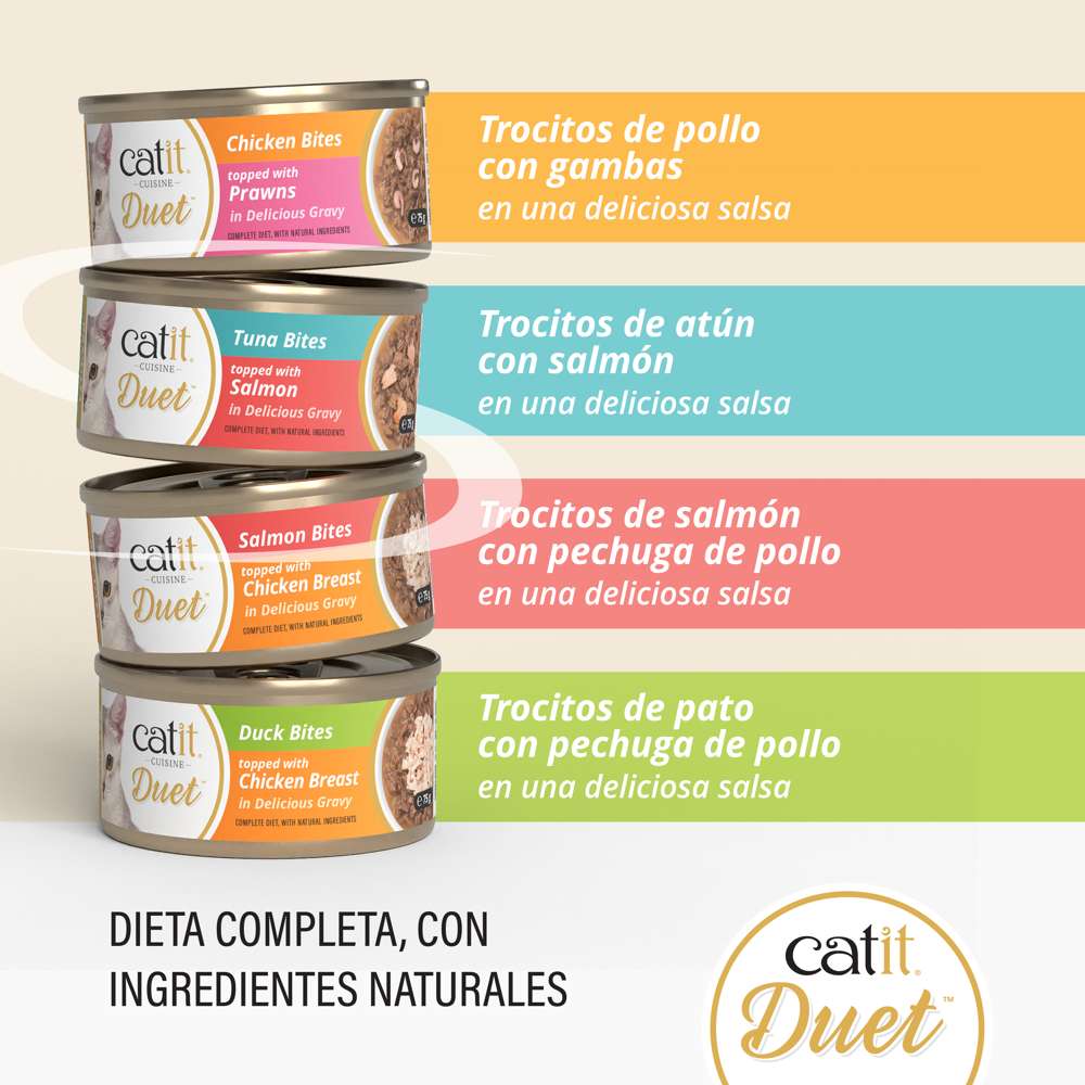 Gato comiendo Catit Cuisine Duet