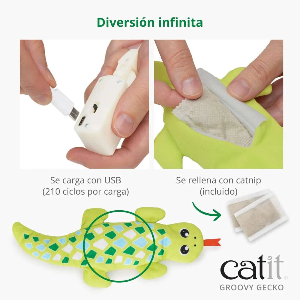 Gecko interactivo Catit activado por movimiento.
