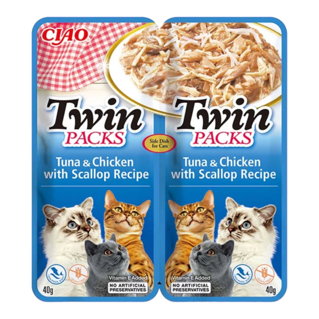 Inaba | Twin Pack Pollo, Atún y Vieiras (2x40g)