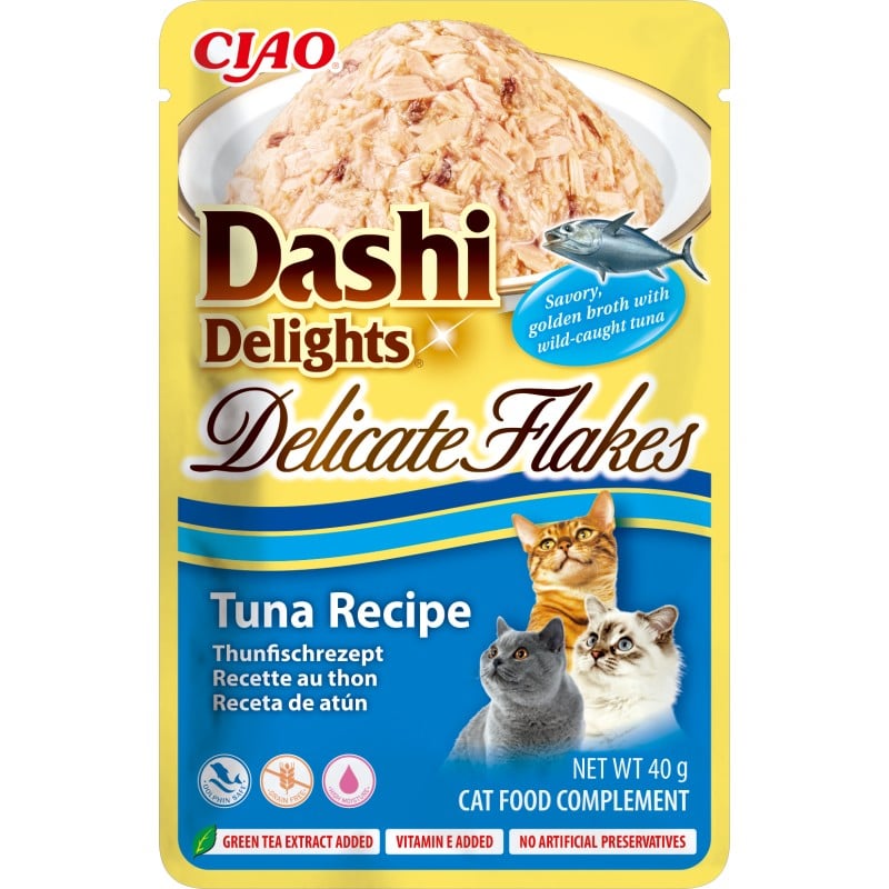 Inaba Churu Dashi Delights Delicate Flakes Atún 70g para gatos