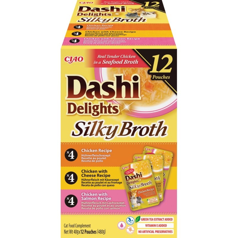 Inaba Churu Dashi Delights Silky Broth variedades de pollo 12x70g para gatos