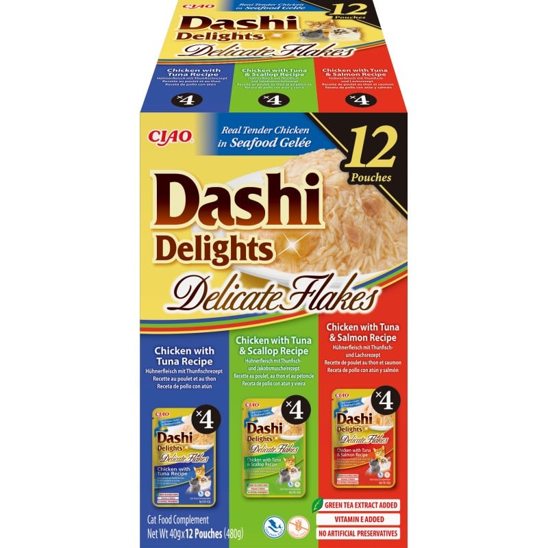 Inaba Churu Dashi Delights variedades de atún multipack 12x70g para gatos