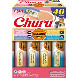 Inaba Churu Variedades de Salmón pack 40x14g para gatos