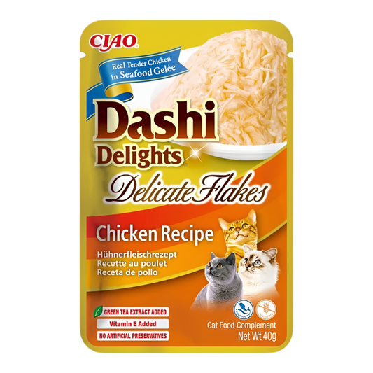 Inaba Dashi Delicate Flakes Pollo 40 g complemento húmedo para gatos
