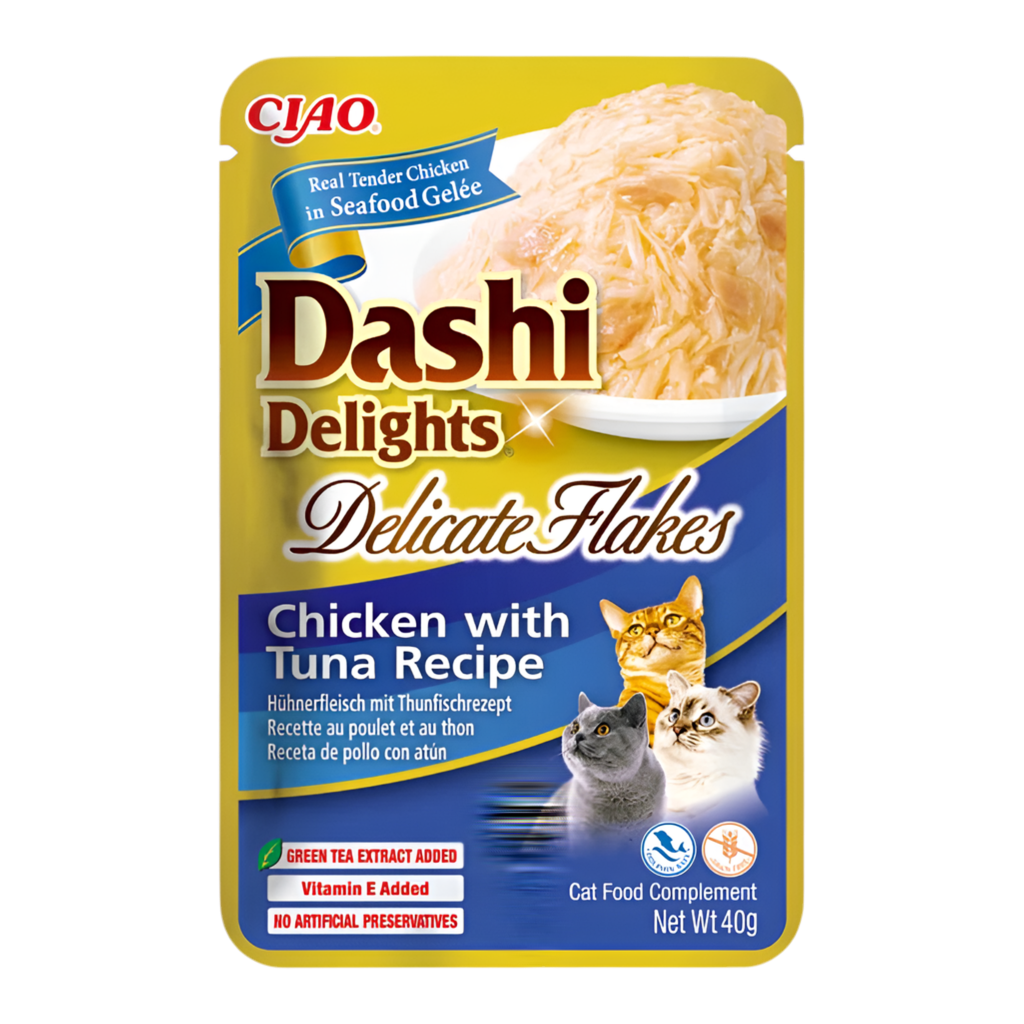 Inaba Dashi Delicate Flakes pollo con atún 40g para gatos