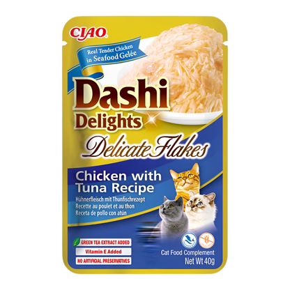 Inaba Dashi Delicate Flakes pollo con atún 40g para gatos